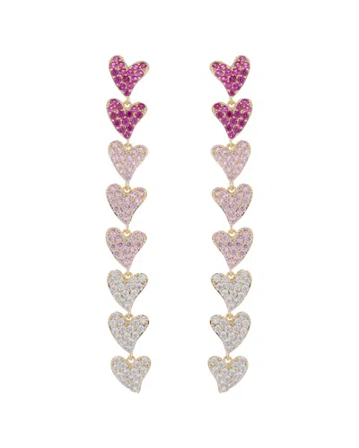 Eye Candy La Eye Candy Los Angeles Luxe Collection 18k Plated Cz Rainbow Heart Earrings