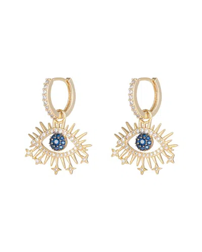 Eye Candy La Luxe Collection 18k Plated Cz Star Eye Huggie Earrings