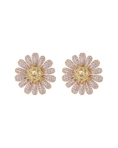 Eye Candy La Luxe Collection 18k Plated Daisy Stud In Gold