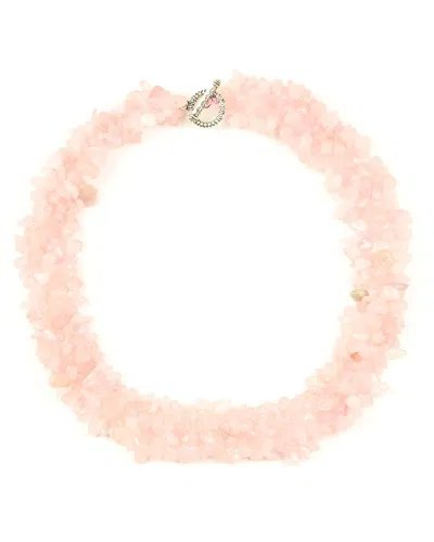 Eye Candy La Luxe Collection Agate Rose Collar Necklace