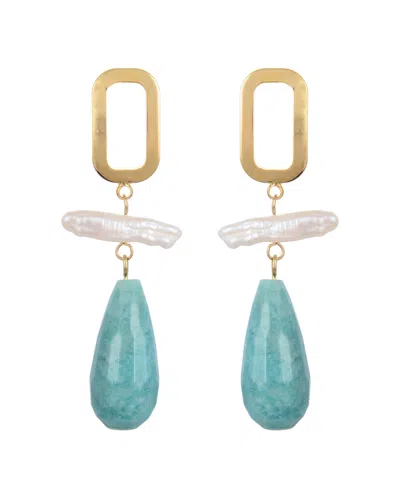 Eye Candy La Luxe Collection Amazonite Pearl Lexy Earrings