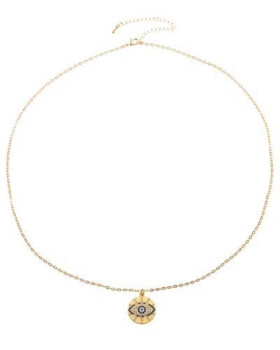 Eye Candy La Luxe Collection Ashton Evil Eye Sterling Silver Chain Necklace With Brass Pendant In Gold