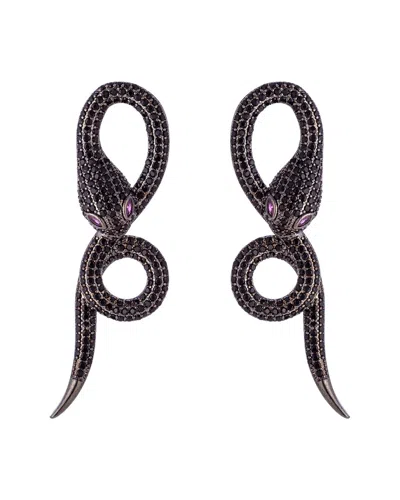 Eye Candy La Luxe Collection Cz Black Mamba Dangle Drop Earrings
