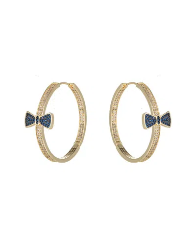 Eye Candy La Luxe Collection Cz Blue Bow Loop Earrings