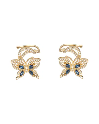 Eye Candy La Luxe Collection Cz Blue Monarch Butterfly Earrings