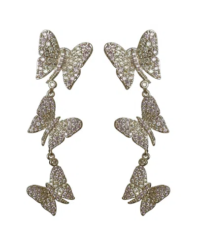 Eye Candy La Women's Luxe Goldtone & Crystal Mini Butterfly Drop Earrings In Neutral