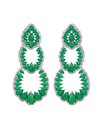Eye Candy La Luxe Collection Cz Candice Drop Earrings In Green