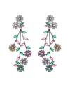 Eye Candy La Luxe Collection Cz Flower Rainbow Drop Earrings