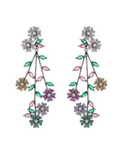 Eye Candy La Luxe Collection Cz Flower Rainbow Drop Earrings