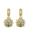 Eye Candy La Luxe Collection Cz Green Beatle Huggie Earrings