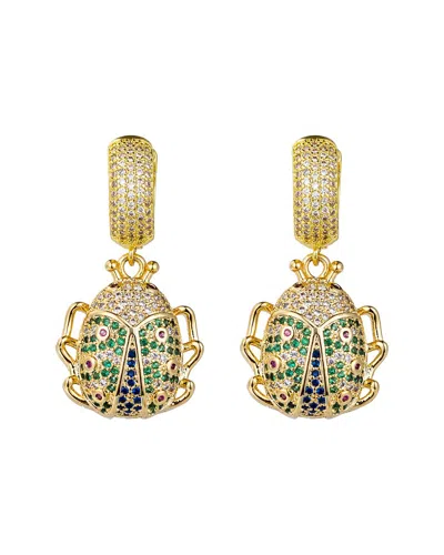 Eye Candy La Luxe Collection Cz Green Beatle Huggie Earrings