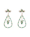 Eye Candy La Luxe Collection Cz Green Bee Drop Earrings