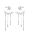 Eye Candy La Luxe Collection Cz Leaf Dangle Earrings