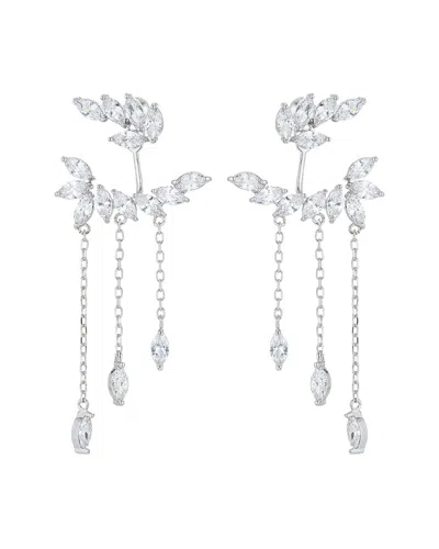 Eye Candy La Luxe Collection Cz Leaf Dangle Earrings