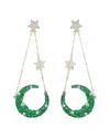 Eye Candy La Luxe Collection Cz Green Moon & Start Earrings