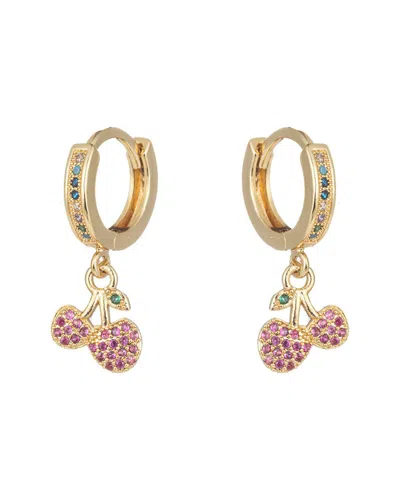 Eye Candy La Eye Candy Los Angeles Luxe Collection Cz Red Cherry Huggie Earrings