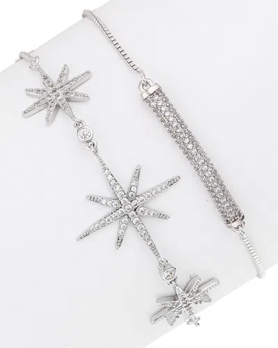 Eye Candy La Luxe Collection Cz Set Of 2 Adjustable Bracelets