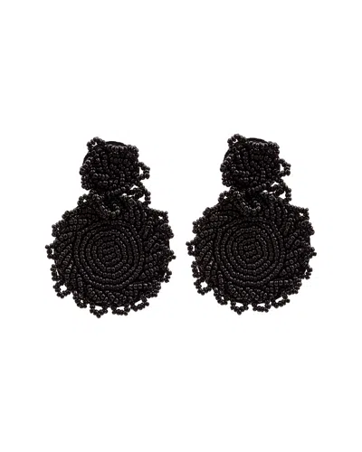 EYE CANDY LA EYE CANDY LA LUXE COLLECTION ENAMEL NOIR FRINGE DROP EARRINGS