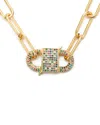 Eye Candy La Luxe Collection Gloden Chain Link Necklace With Cubic Zirconia Crysal Pendant