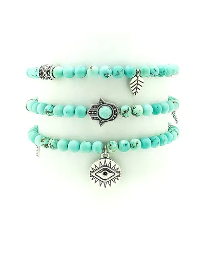 Eye Candy La Luxe Collection Hamsa Evil Eye Set Of 3 Bracelets