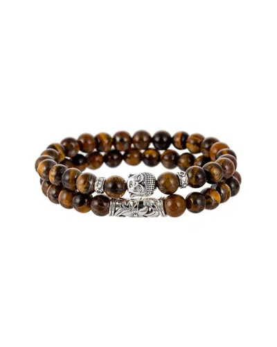 Eye Candy La Luxe Collection Luka Tiger Eye 2 Piece Beaded Bracelet In Multi