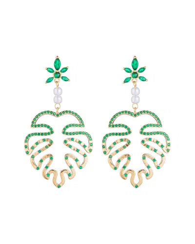 EYE CANDY LA EYE CANDY LA LUXE COLLECTION PALM TREE CUBIC ZIRCONIA CRYSTAL DROP EARRINGS
