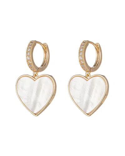 Eye Candy La Luxe Collection Pearl Scarlett Heart Huggie Earrings
