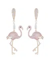 Eye Candy La Luxe Collection Pink Flamingo Cubic Zirconia Crystal Drop Earrings