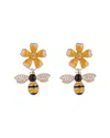 Eye Candy La Luxe Collection Queen Bee Flower Cubic Zirconia Crystal Drop Earrings