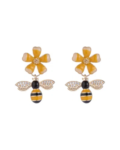 Eye Candy La Luxe Collection Queen Bee Flower Cubic Zirconia Crystal Drop Earrings
