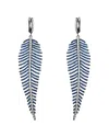 Eye Candy La Luxe Collection Rhodium Plated Cz Feather Drop Earrings