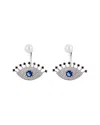 Eye Candy La Luxe Collection Rhodium Plated Cz Mila Eye Drop Earrings