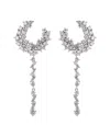 Eye Candy La Luxe Collection Rhodium Plated Cz Savannah Drop Earrings