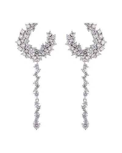 Eye Candy La Luxe Collection Rhodium Plated Cz Savannah Drop Earrings