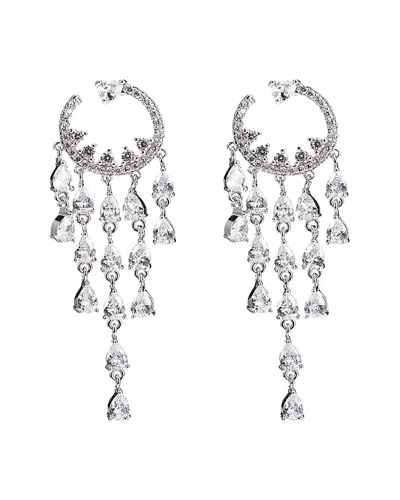 Eye Candy La Luxe Collection Rhodium Plated Cz Scarlett Dangle Earrings