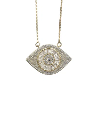 Eye Candy La Luxe Collection Silver Cz Evil Eye Necklace