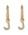 Eye Candy La Luxe Collection Silver Cz Initial Huggie Earrings (a-z)