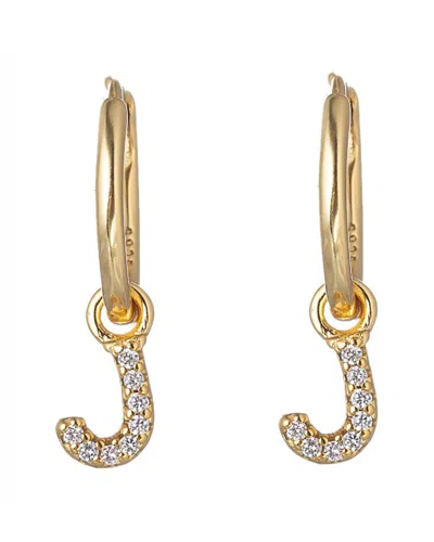Eye Candy La Luxe Collection Silver Cz Initial Huggie Earrings (a-z)