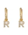 Eye Candy La Luxe Collection Silver Cz Initial Huggie Earrings (a-z)