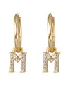 Eye Candy La Luxe Collection Silver Cz Initial Huggie Earrings (a-z)