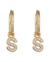 Eye Candy La Luxe Collection Silver Cz Initial Huggie Earrings (a-z)