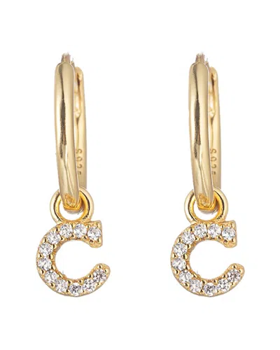 Eye Candy La Luxe Collection Silver Cz Initial Huggie Earrings (a-z)