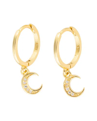 Eye Candy La Luxe Collection Silver Cz Moon Earrings