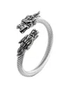 Eye Candy La Luxe Collection Titanium Double Dragon Cuff Bracelet