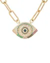 Eye Candy La Luxe Titanium Cz Evil Eye Necklace