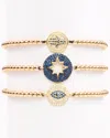 Eye Candy La Luxe Titanium Cz Hamsa & Evil Eye Stretch Bracelet