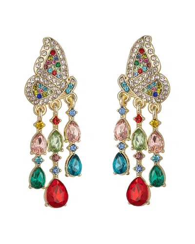 Eye Candy La Magnolia Butterfly Crystal Rainbow Drop Earrings