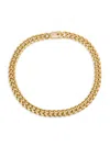 Eye Candy La Men's 18k Goldplated & Cubic Zirconia Cuban Chain Necklace In Neutral