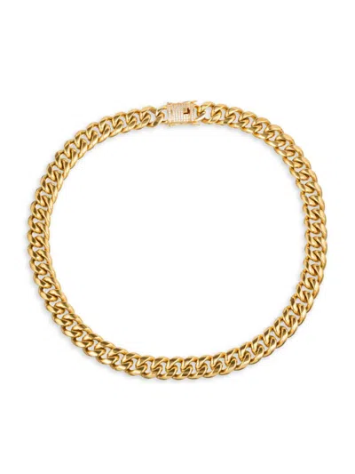 Eye Candy La Men's 18k Goldplated & Cubic Zirconia Cuban Chain Necklace In Neutral