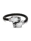 Eye Candy La Men's Anthony Silvertone Titanium Panther Head Cuff Bracelet